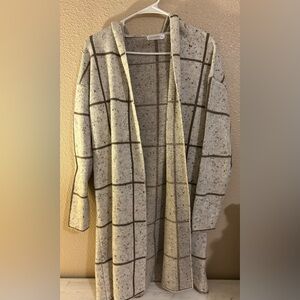 Cozy Beige Plaid Cardigan